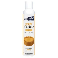 Spray velours alimentaire en bombe or effet velours pour pâtisserie - 300 ml