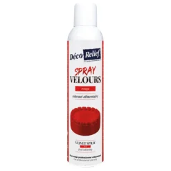Spray velours alimentaire en bombe rouge pour pâtisserie - 300 ml