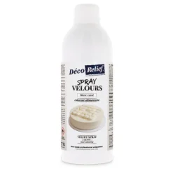 Spray velours alimentaire en bombe blanc cassé effet velours pour pâtisserie - 400 ml