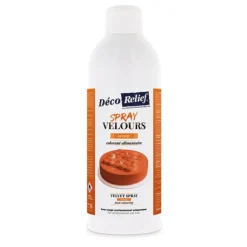 Spray velours alimentaire en bombe orange effet velours pour pâtisserie - 400 ml