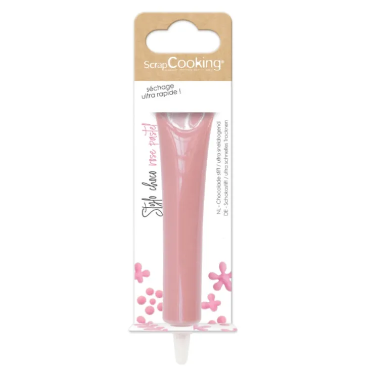 Stylo alimentaire goût choco - rose pastel