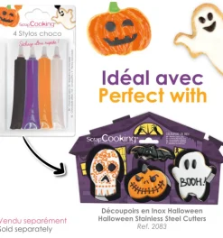 4 stylos goût choco Halloween