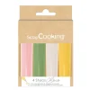 4 stylos goût choco rose, vert, jaune, blanc