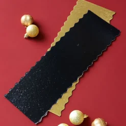 5 supports cakes/bûches or/noir 30x10cm