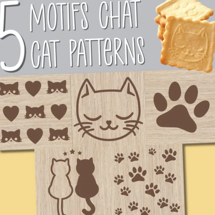 Tampon à biscuits Chat et emporte pièce