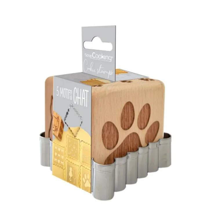 Tampon à biscuits Chat et emporte pièce