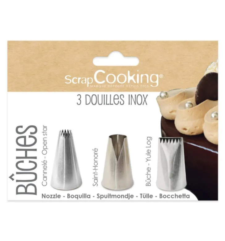 Trio de douilles pour décor de bûche